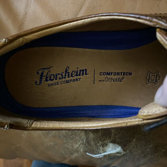 New No Box Tag Mens Florsheim Midtown Cap Toe Oxford Shoes Brown Leather 10.5D